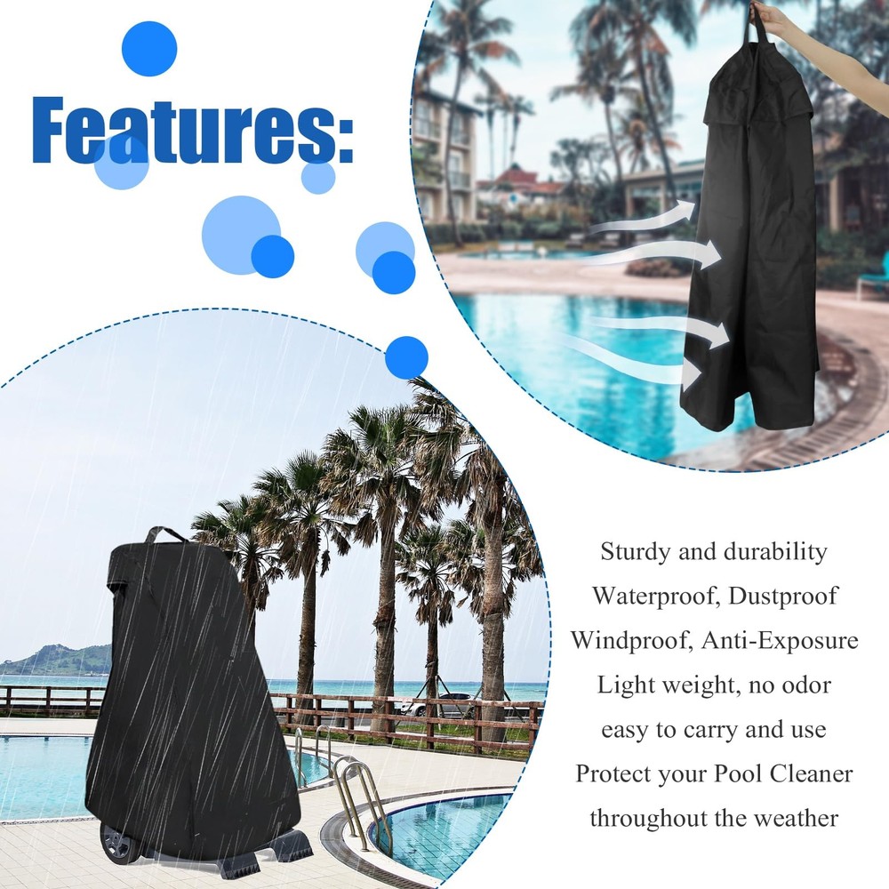 Robotic Pool Caddy Cover Cleaner Compatible for Universal Black