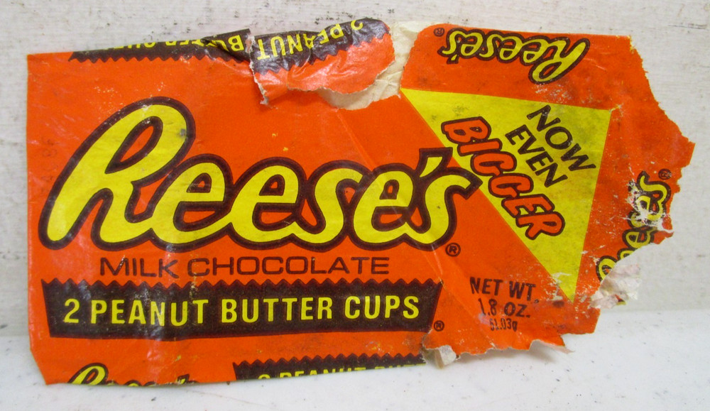 VINTAGE 1980's REESE'S PEANUT BUTTER CUPS WRAPPER EMPTY