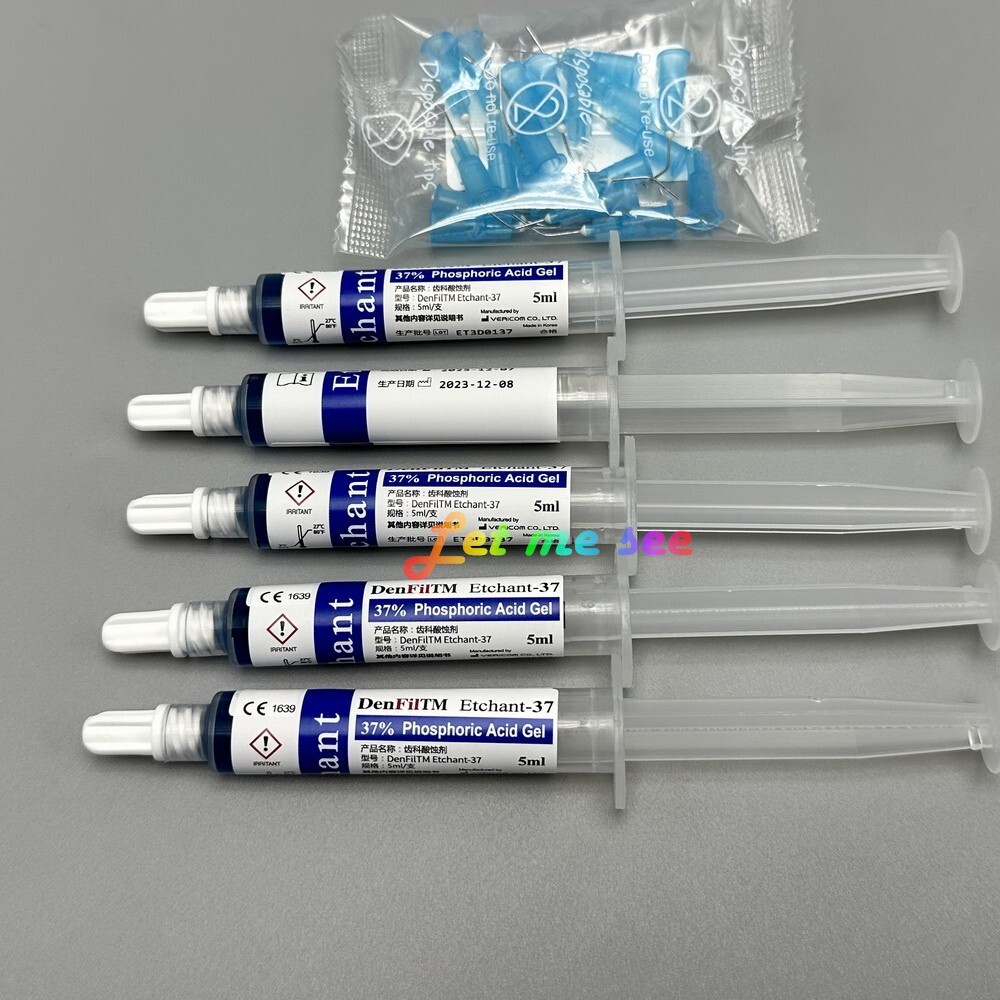 Dental Phospharic Acid Gel 37% Etchant Etching Bonding Agents with Dispoable Tip