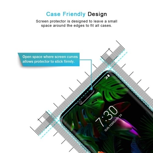 For LG G8 ThinQ - Screen Protector Tempered Glass 3D Curved Edge Case Friendly