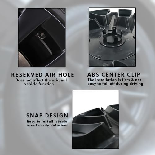 Titanium Deep Gray Pattern Center Caps Hubcaps Cover Aero Wheels Performance