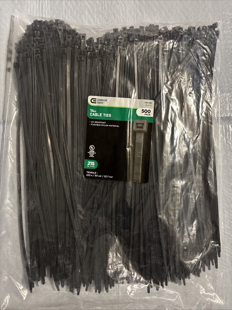 500-Pack 14” Cable Ties (Commercial Electric)