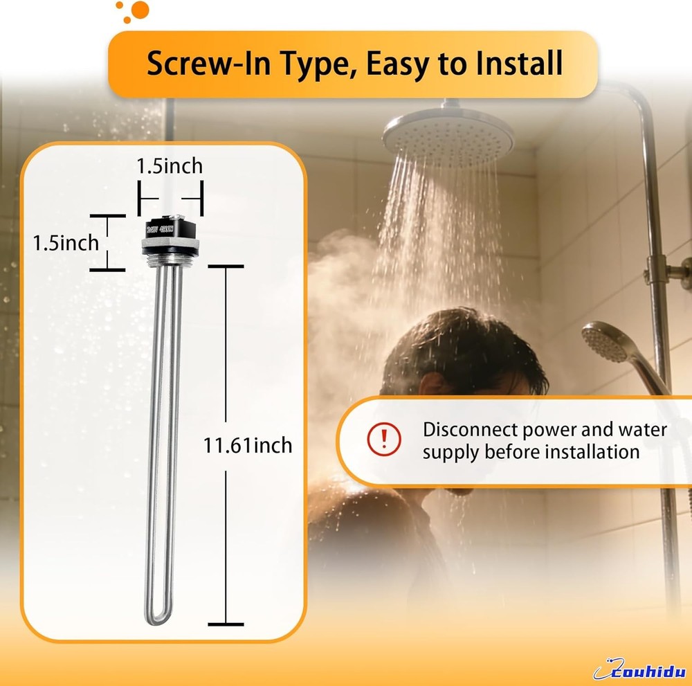 Upgraded 100108283 4500W 240V Water Heater Element Compatible with AO Smith ECT