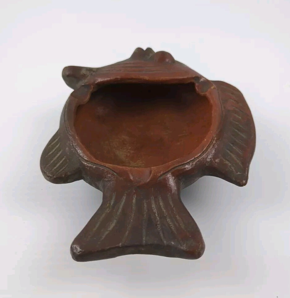 Fish Ashtray Pottery - Cast Iron Look