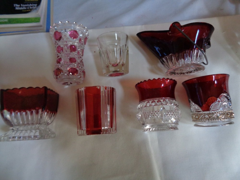 EAPG RUBY STAINED TOOTHPICK VICTORIAN VGC