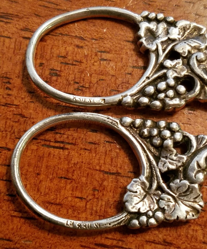 ornate sterling silver Grapevine design scissors