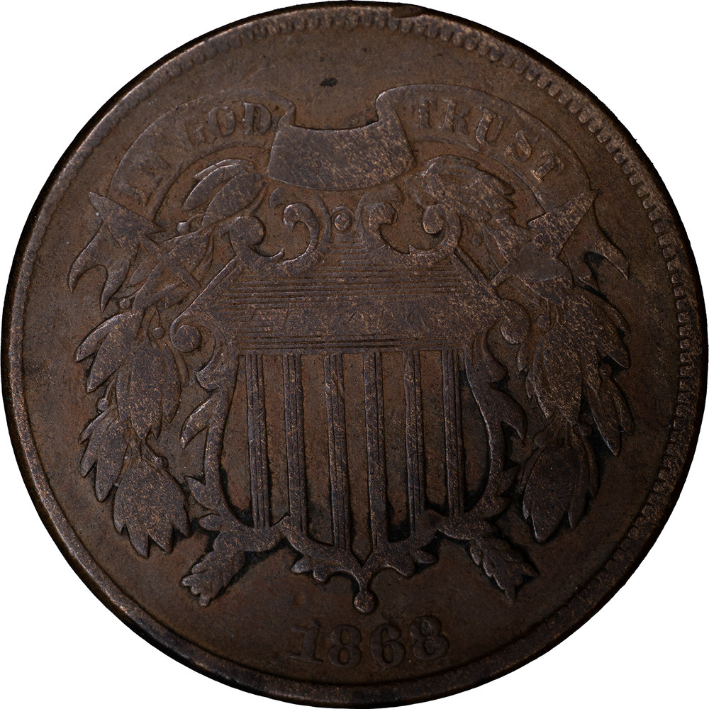 1868 2c Two Cent Piece ~ Fine
