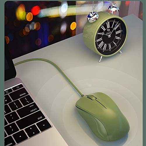 Green USB Silent Wired Computer Mouse, 1200DPI, Easy Click, Windows PC, Laptop