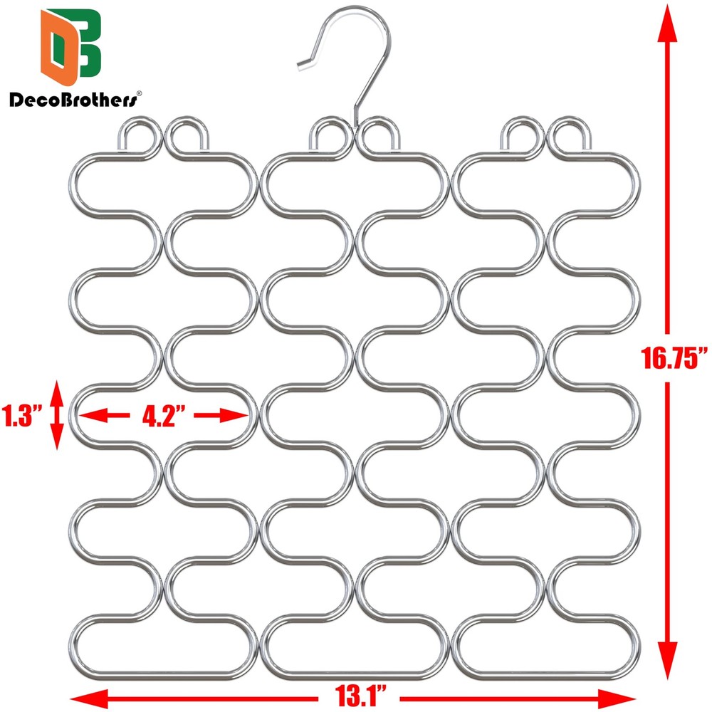 Scarf Hanger for Closet, 23 Loop, Chrome