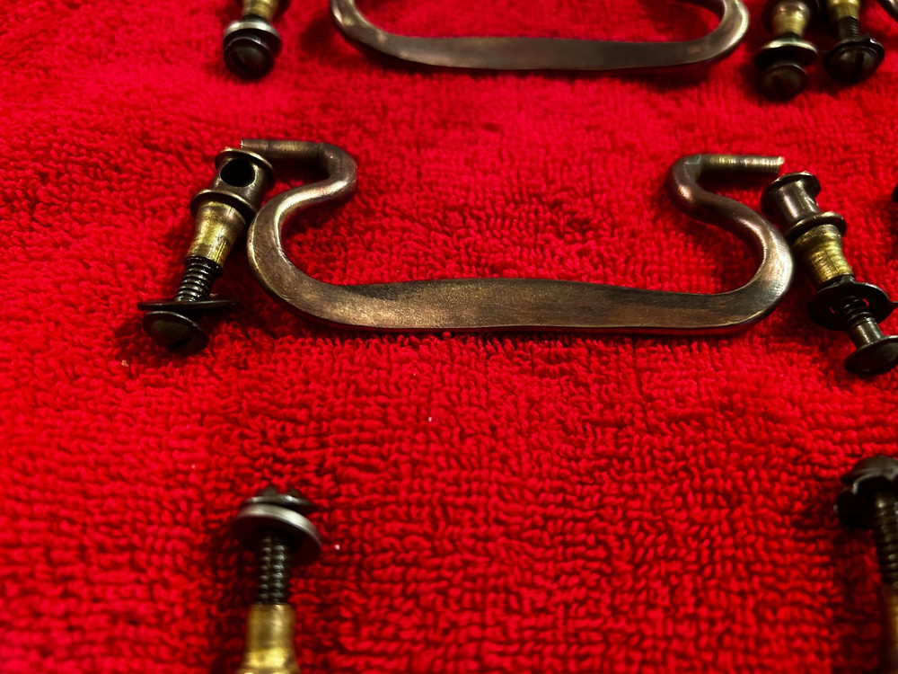 8 Cast Brass Drop Bail Drawer Pulls, 3" Mount, Free S/H