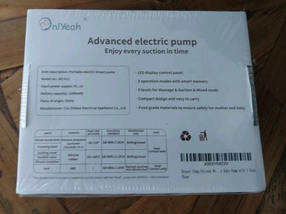 Onlyeah Portable Electric Breast Pump Hands Free Comfortable Efficient Safe