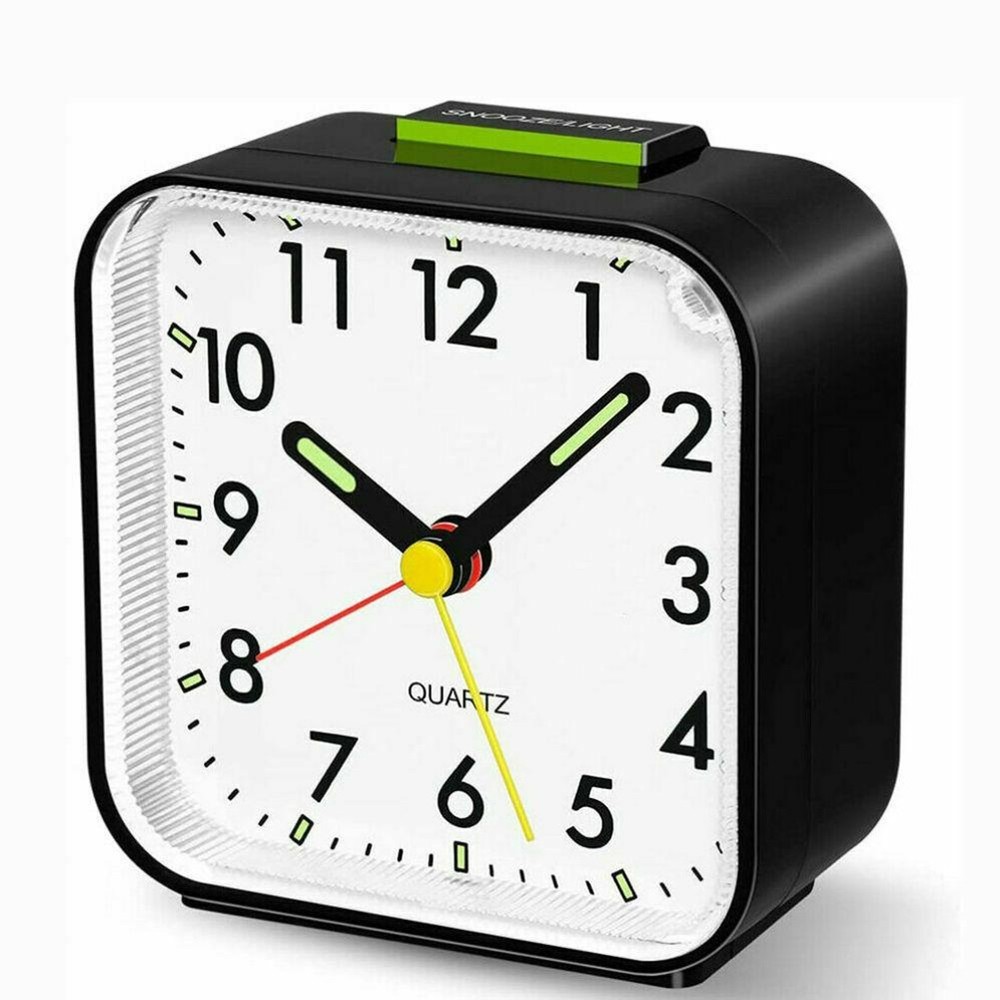 Quiet Analog Alarm Clock with Night Light and Adjustable Snooze Settings