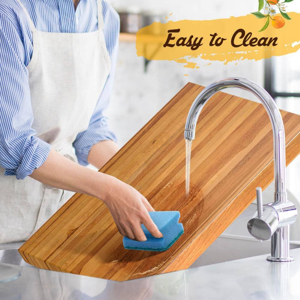 Extra Large 24 In. X 18 In. Rectangular Teak Wood Cutting Board Reversible Cutti