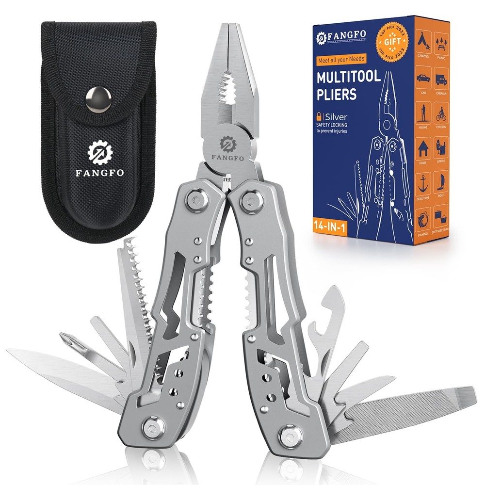 14-In-1 Multitool Pliers，Premium Portable Multi Tool ，with Safety