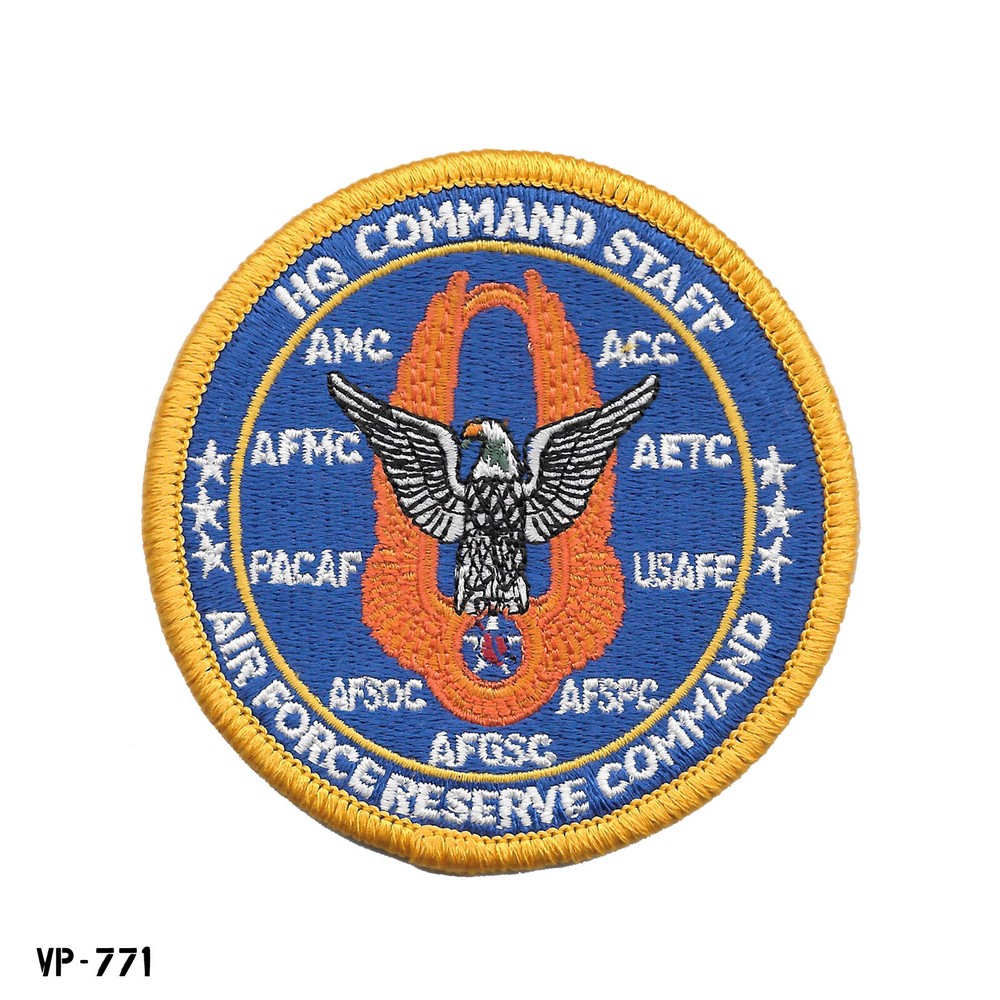 Reserve Command HQ Command Staff ~ USAF US Air Force ~ Hook Back Patch ~ NEW
