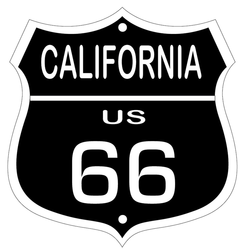 Black Route 66 HWY Sign - 3208