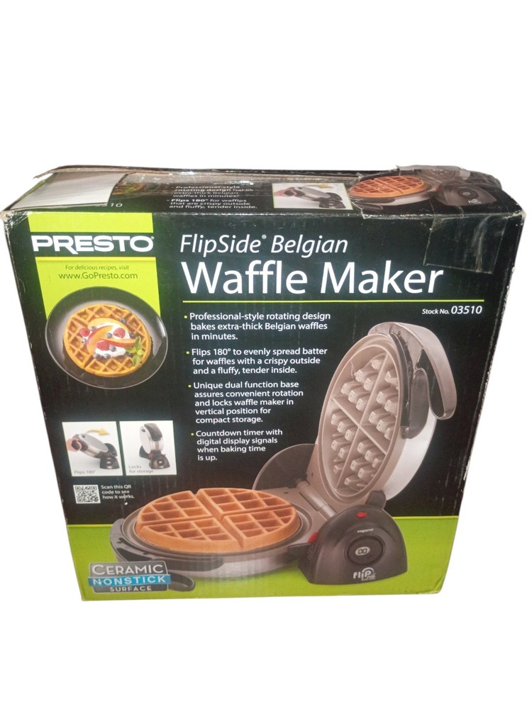 Presto 03510 Ceramic FlipSide Belgian Waffle Maker, Nonstick, Cool Touch...