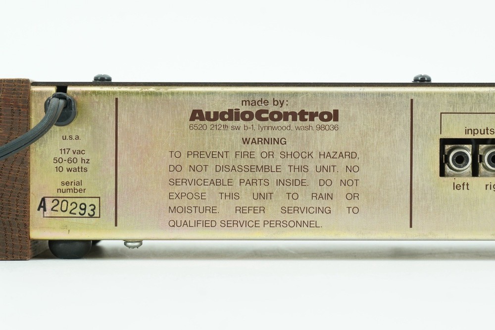 Audio Control Model 520 Series B Stereo Equalizer Subsonic Filter - Working