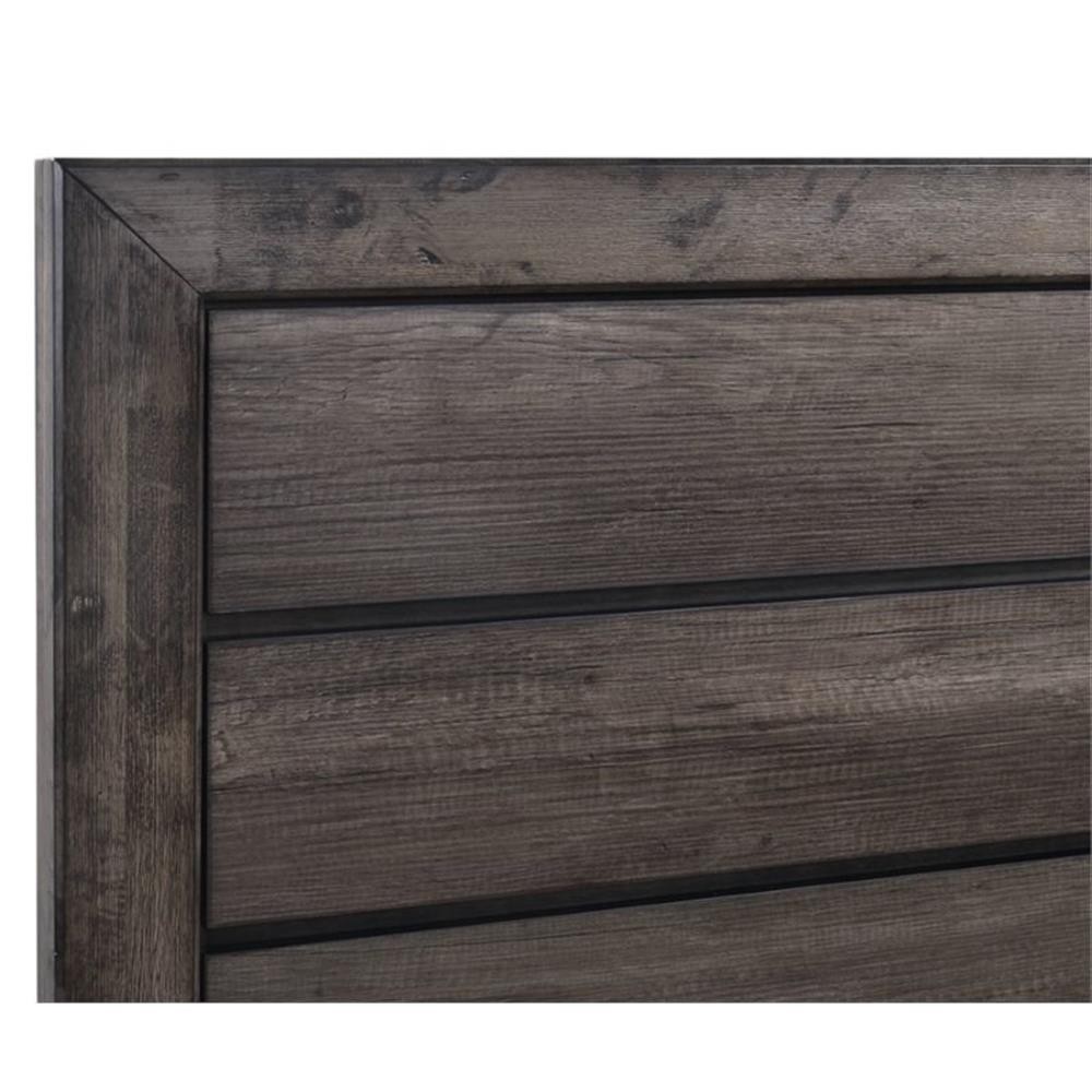 Bowery Hill Solid Wood 4 Piece King Panel Bedroom Set in Wire Brush Gray