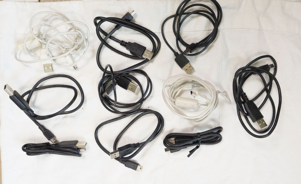 Lot of Assorted Micro + Mini+ USBC +Printer Cables/ Cords USB, USB-C, Micro-USB