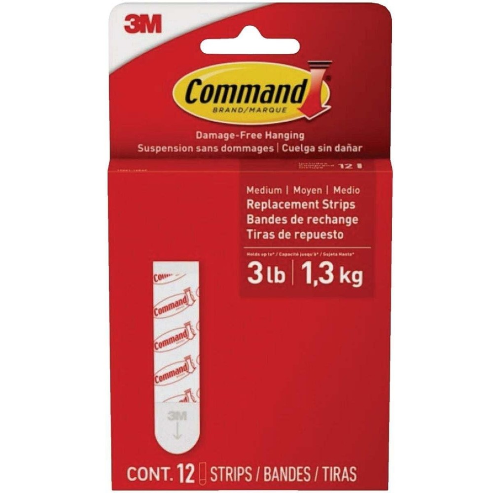 Medium Refill Strips [Removable]: 12-Pack (White) / 12-Pack
