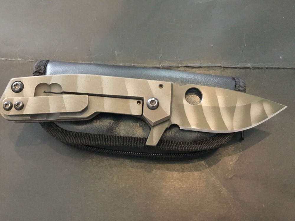 Custom Crusader Forge Titantium Flipper Folder Knife