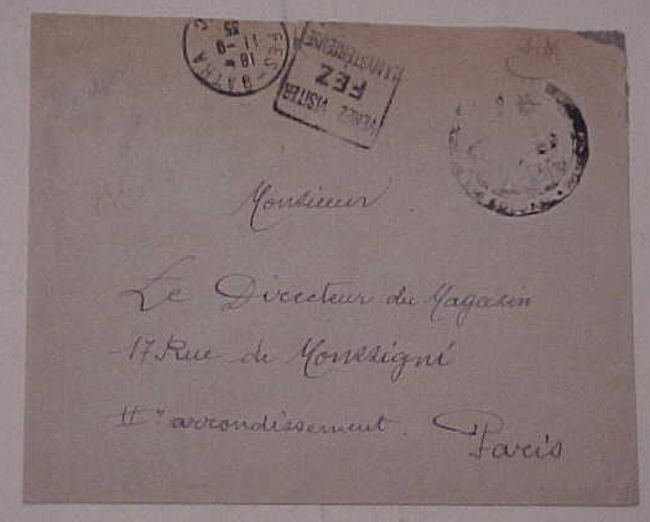 MAROC  COVER FM 1935 FEZ