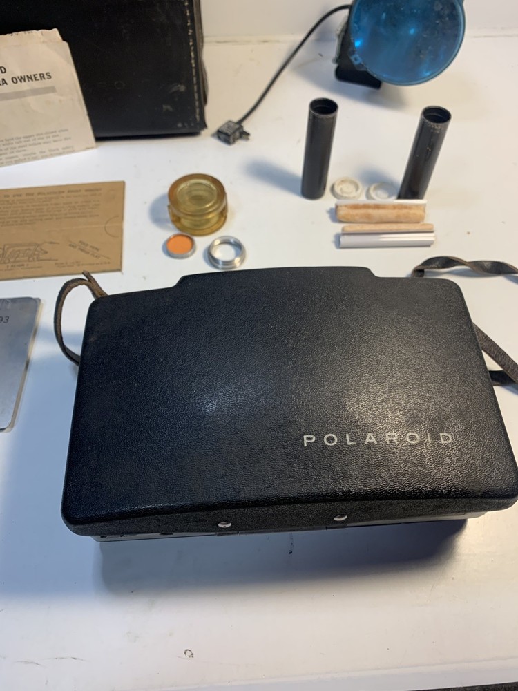 Polaroid Automatic 100 Land Camera w/ Case, Flash and More