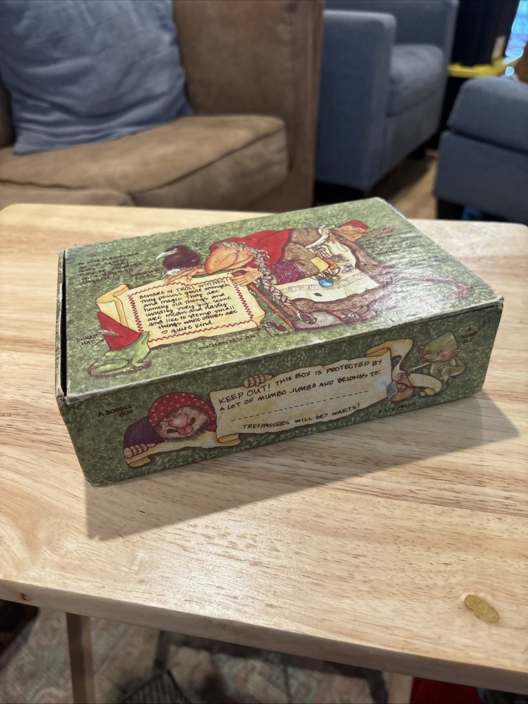 Vtg 70s General Box Co Pencil Box DnD stash Trolls Magic Witch Goblins