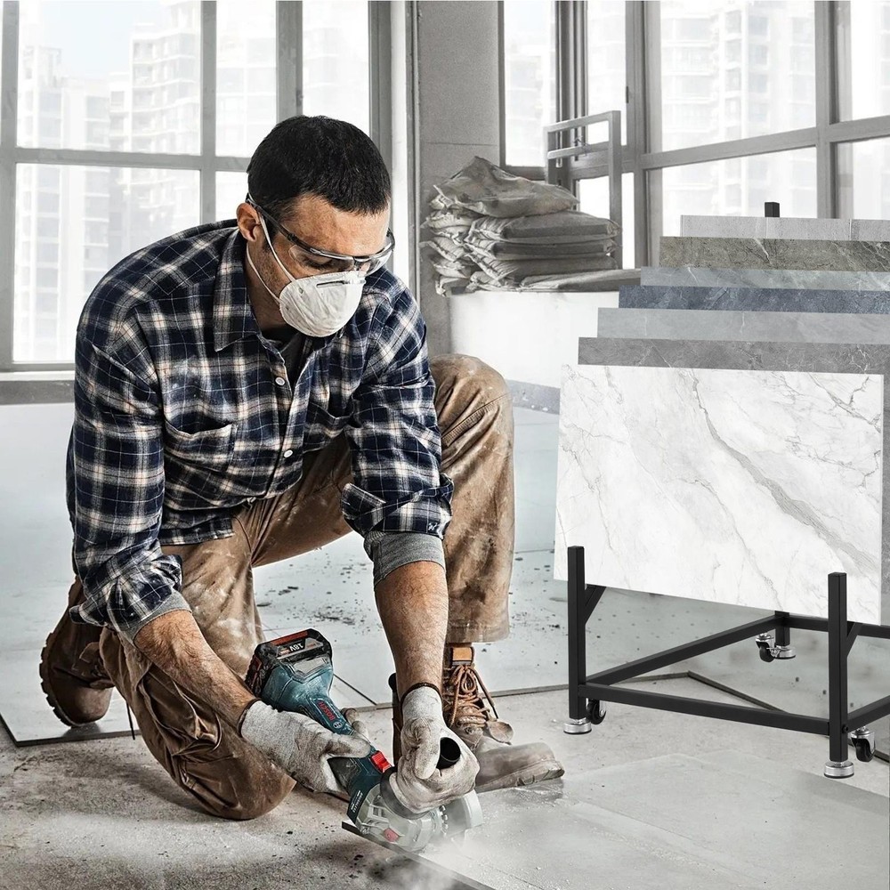 12-tier Tile Sample Display Stand, Standing Slotted Flooring Display Shelf,