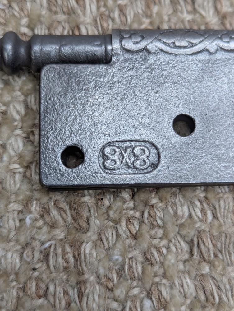 3" x 3" Antique Decorative Cast Iron Steeple Tip Hinge