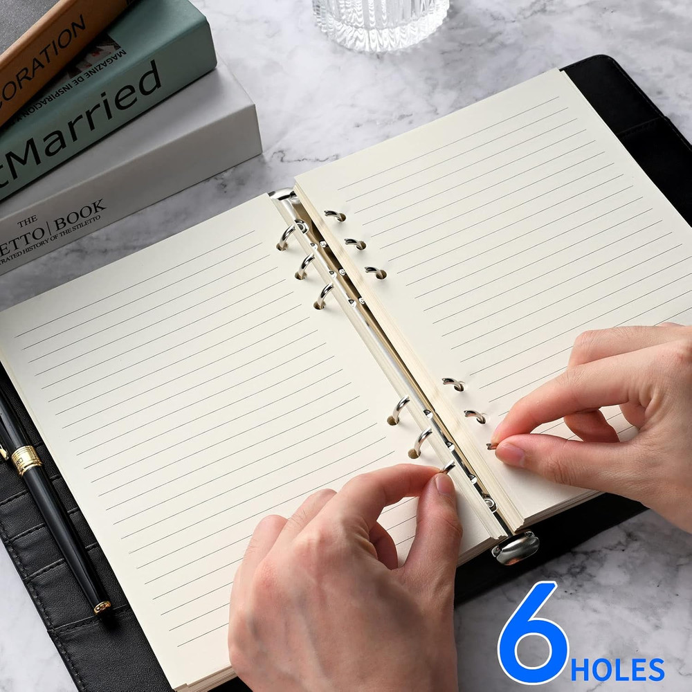 A5 Line Refill Paper, A5 Binder Refills for 6-Ring Binders Planner Traveller Jou