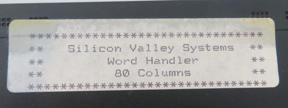 5.25" Floppy Disk SILOCON VALLEY SYSTEMS WORD HANDLER 40/66 80 COLUMNS