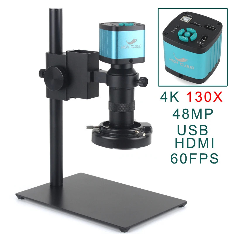 Industrial Digital Video Microscopes Camera+Zoom C-Mount Lens USB LED Ring Light