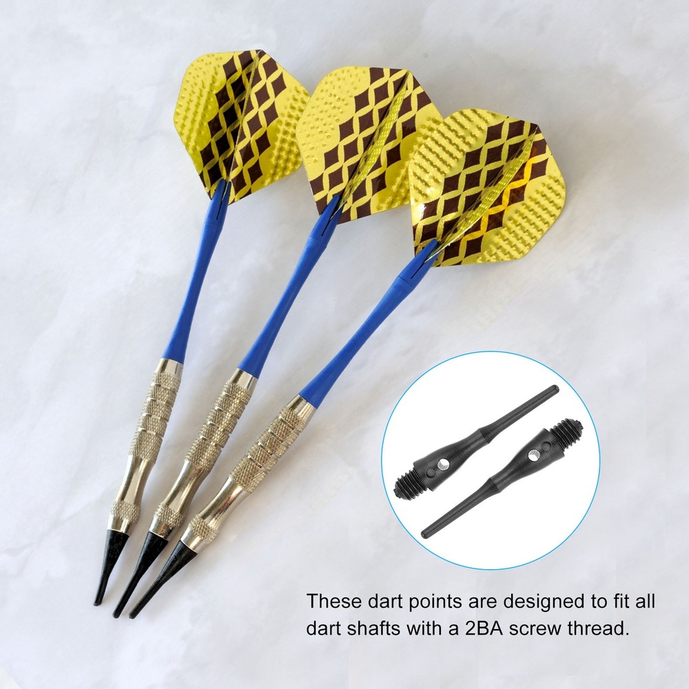 90 Pack Plastic Dart Tips 2BA Thread Soft Tip Dart Points Replacement Dart