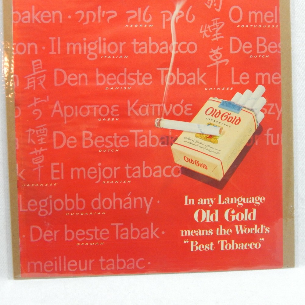 OLD GOLD CIGARETTES P. LORILLARD COMPANY ADVERTISEMENT