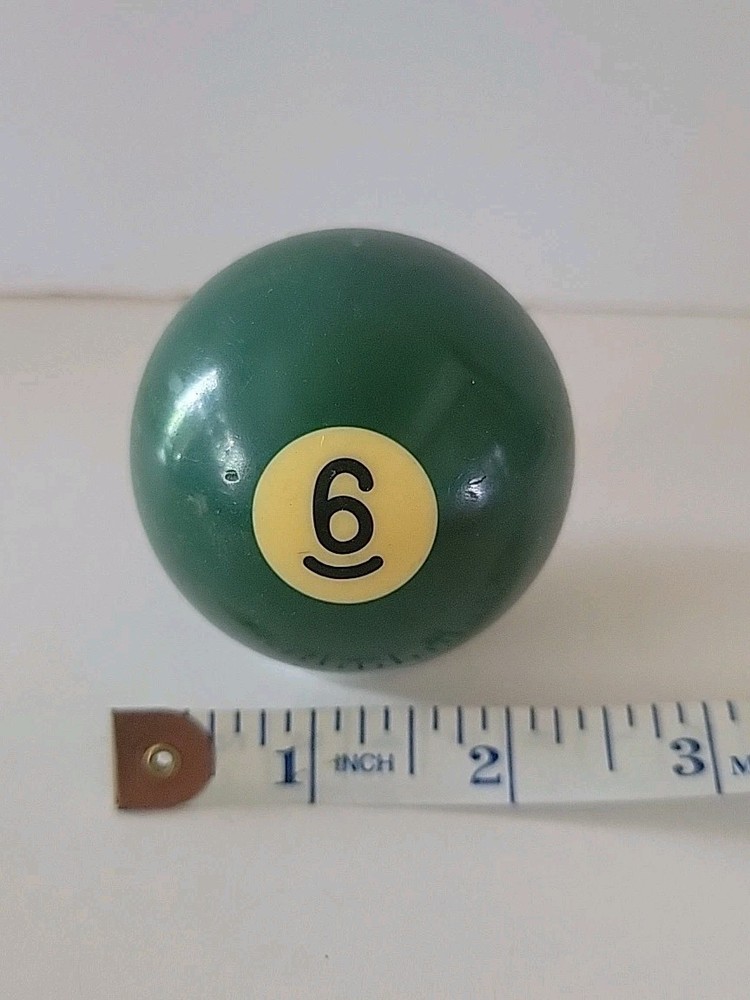 Vintage No. 6 Solid Green Pool Ball Billiard 2" Replacement (L)