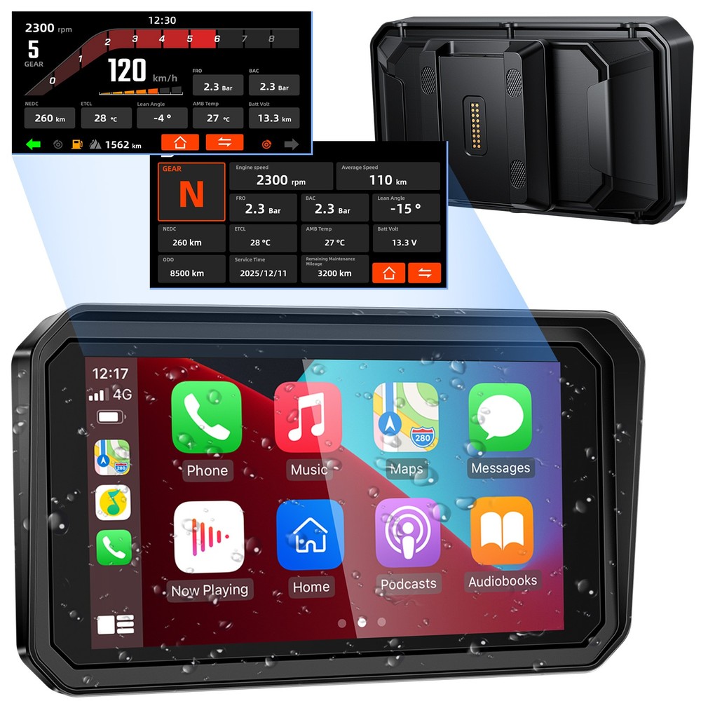 6" Motorcycle CarPlay GPS Navi for BMW, iOS/Android Native Protocol Support