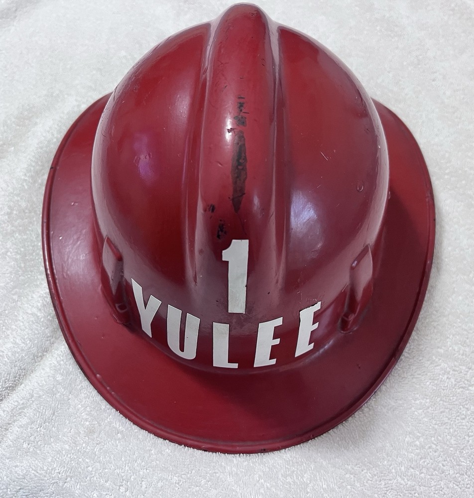 VTG MSA Fireman’s Helmet Red with original adjustable strap.