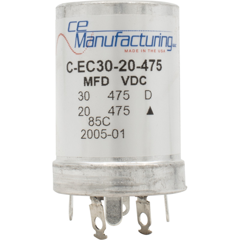 Capacitor, CE Mfg., 475V, 30/20µF, Electrolytic