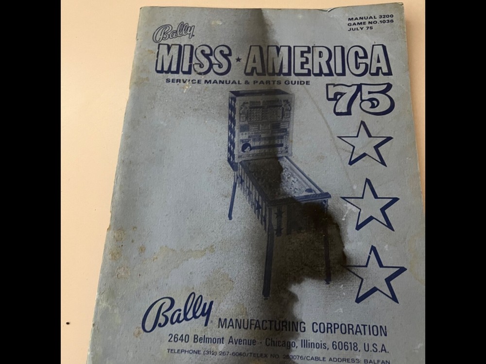 Bally Ms America 75 Bingo Manual