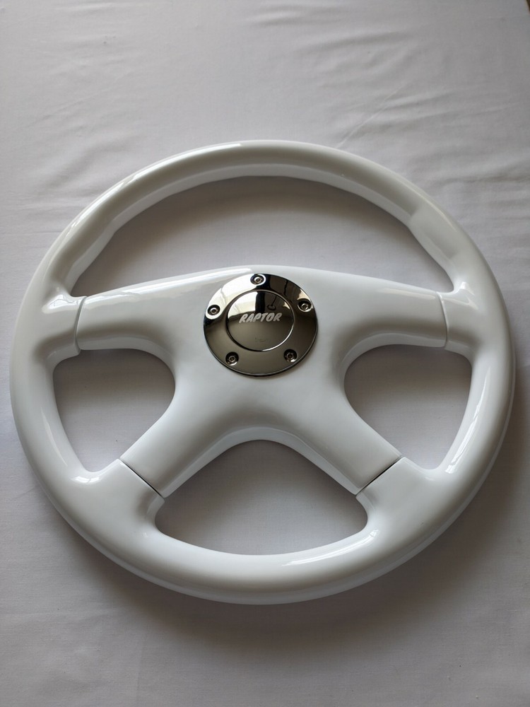 RAPTOR 15" WHITE WOOD STEERING WHEEL