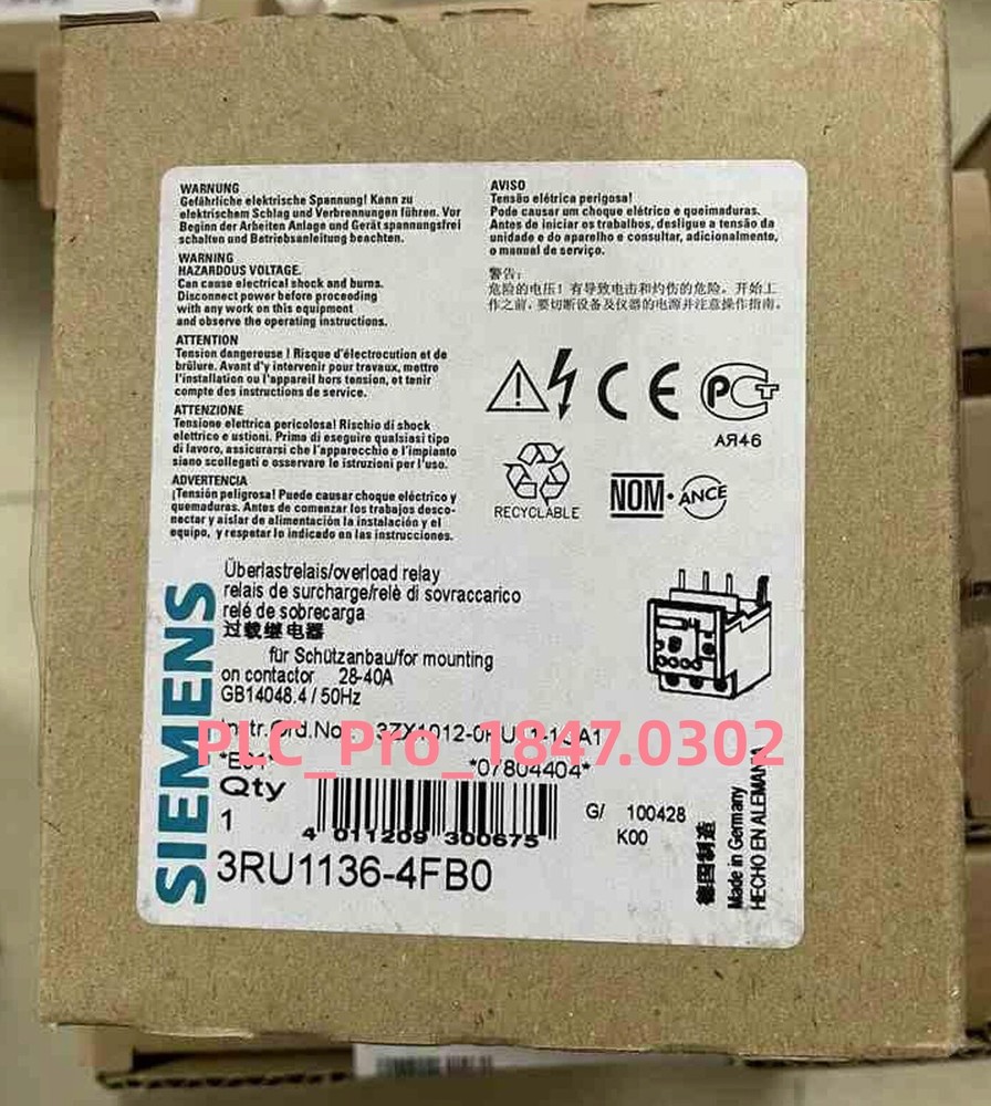 3RU1136-4FB0 1PCS Brand New SIEMENS 3RU11364FB0 Relay  Fast shipment