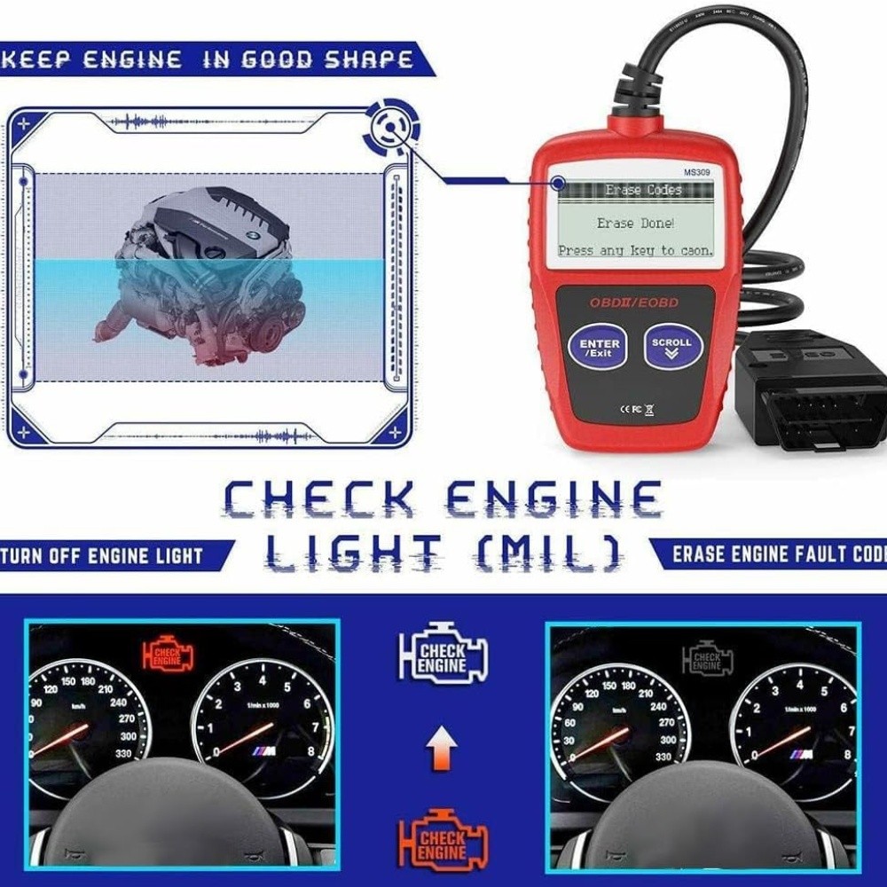 OBD Code Reader Automotive OBD2 Scanner Car Check Engine Fault Diagnostic Tool