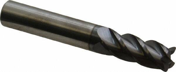 Accupro 3/8" Diam 4 Flute Single End Solid Carbide 0.03" Corner Radius End Mi...
