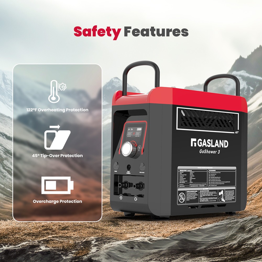 GASLAND G3 Pro 1 lb Propane Portable Water Heater Instant Hot Water Camp Shower