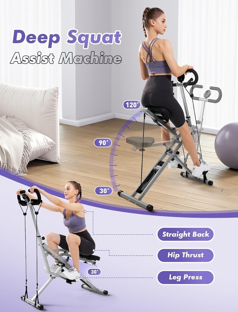 Sportsroyals Squat Machine for Home,Rodeo Core Exercise Machine,330lbs Foldab...
