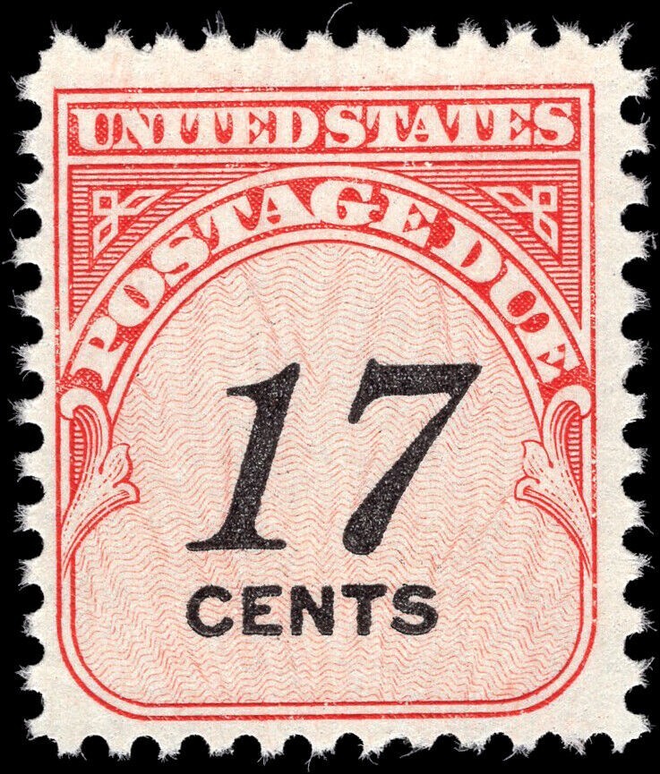 US, J104 Postage due, dull gum 17c, MNH
