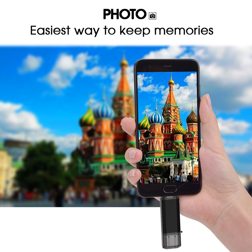 High Speed USB 3.0 Flash Drive 128G Type C Memory Photo Stick for iPhone Android