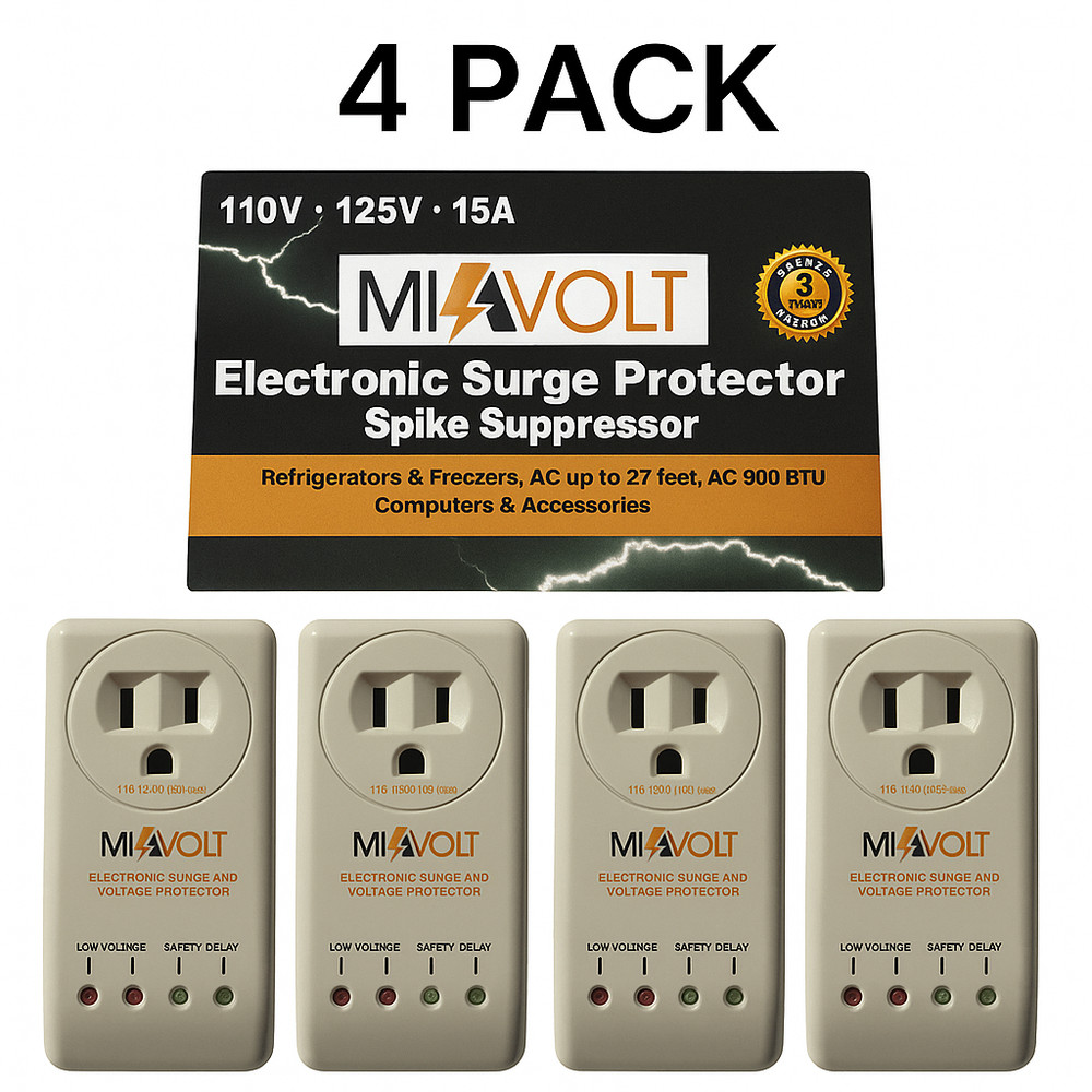 4 PACK 1800W Voltage Brownout Appliance Surge Protector 3-Years Warranty